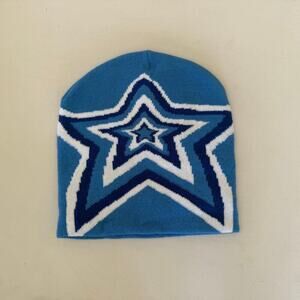 Y2k 2000s blue star beanie